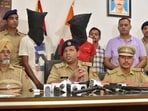 The accused in police custody in Chandigarh on Monday. (HT Photo)