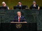 President Donald Trump speaks during the United Nations General Assembly at U.N. headquarters on Tuesday, Sept. 22, 2026. (Brendan Smialowski/Pool Photo via AP)