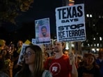 People protest outside the Texas State Capitol in Austin, Texas, on September 21, 2026, a day after a Venezuelan national was shot and wounded during a ICE operation People protest outside the Texas State Capitol in Austin, Texas, on September 21, 2026, a day after a Venezuelan national was shot and wounded during a ICE operation