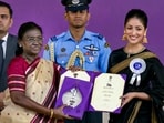 Yami Gautam won Best Actor (Female) National Award for her performance as an intelligence officer in the film Article 370. (PTI)