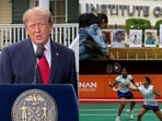 Among the top stories today are US media's boycott of Trump after the President banned certain outlets from the White House; the row at IIT Bombay and India at the Asian games 2026 in Japan(Reuters/HT Photo)
