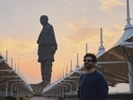 Kartik Aaryan did a photoshoot at Statue of Unity ahead of the National Awards ceremony.