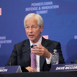JPMorgan Chase chief Jamie Dimon said the focus should be on helping Ukraine more, noting that there are "multiple ways" to do so. 