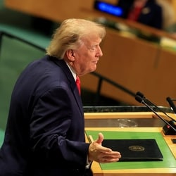 US President Donald Trump addresses the 81st United Nations General Assembly at UN headquarters in New York City on September 22, 2026.