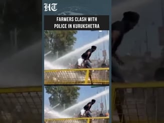 Haryana: Police Use Water Cannons as Farmers March Over Paddy Procurement   | HT India