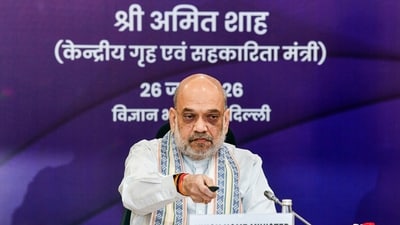 Union Home Minister Amit Shah launches the 'Vision Document on Narcotics Control (2026-2029)', 'NCB Annual Report (2025)', 'Online Drug Disposal Fortnight Campaign', and NCB Zonal offices, at the 10th Apex-Level Meeting of the Narco-Coordination Centre (NCORD) at Vigyan Bhawan, in New Delhi. (Naveen Sharma) Union Home Minister Amit Shah launches the 'Vision Document on Narcotics Control (2026-2029)', 'NCB Annual Report (2025)', 'Online Drug Disposal Fortnight Campaign', and NCB Zonal offices, at the 10th Apex-Level Meeting of the Narco-Coordination Centre (NCORD) at Vigyan Bhawan, in New Delhi. (Naveen Sharma)
