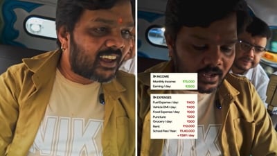 The auto driver shared that he earns ₹75,000 a month. (Instagram/@rayi.app) The auto driver shared that he earns ₹75,000 a month. (Instagram/@rayi.app)
