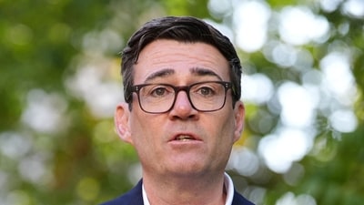 Britain's Prime Minister Andy Burnham has approved a time-limited military support mission involving an RAF Voyager aircraft to help Saudi jets counter Houthi missiles and drones. (AFP) Britain's Prime Minister Andy Burnham has approved a time-limited military support mission involving an RAF Voyager aircraft to help Saudi jets counter Houthi missiles and drones. (AFP)