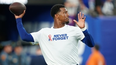 Jameis Winston steps in for the New York Giants after starter Jaxson Dart went down with a knee injury. Jameis Winston steps in for the New York Giants after starter Jaxson Dart went down with a knee injury.