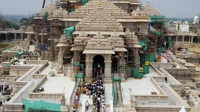 The controversy first surfaced when Samajwadi Party leader Tej Narayan ‘Pawan’ Pandey alleged that donations worth ₹5 crore to ₹7.5 crore were siphoned off from temple offerings. (HT File Photo) The controversy first surfaced when Samajwadi Party leader Tej Narayan ‘Pawan’ Pandey alleged that donations worth ₹5 crore to ₹7.5 crore were siphoned off from temple offerings. (HT File Photo)