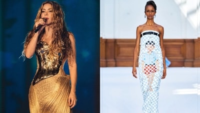 Shakira shines in Banarasi brocade, and Lovebirds Studio takes desi nostalgia to LFW Shakira shines in Banarasi brocade, and Lovebirds Studio takes desi nostalgia to LFW
