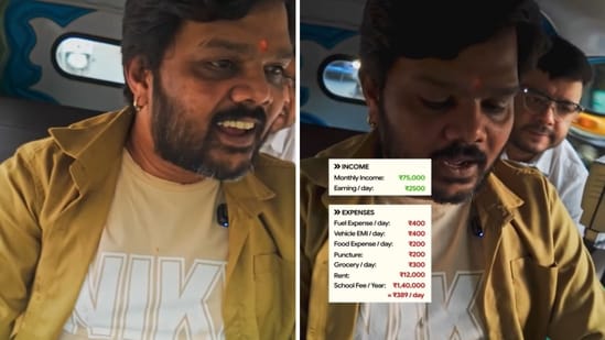 The auto driver shared that he earns <span class='webrupee'>₹</span>75,000 a month.
