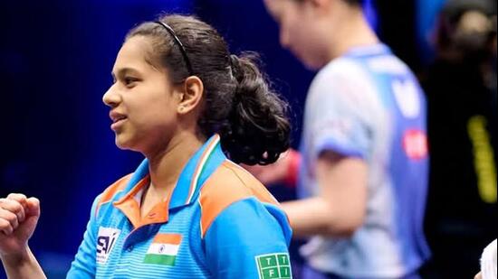 File picture of India woman table tennis team member Diya Chitale. (HT Photo)