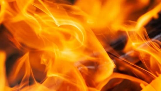 Fire in La Verne, California.