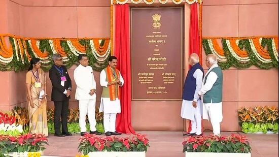 Prime Minister Narendra Modi with Union Minister of Housing and Urban Affairs Manohar Lal during the inauguration of Kartavya Bhavan. (PMO)