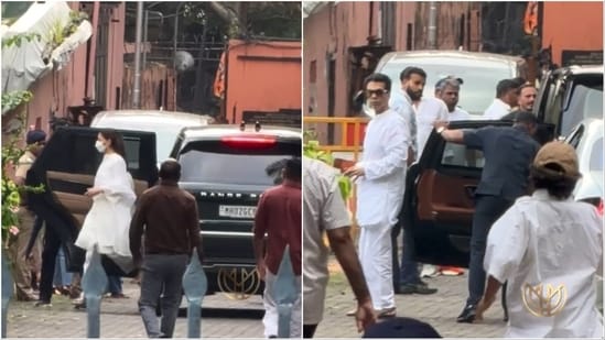 Alia Bhatt and Karan Johar at Rani Mukerji's mother Krishna's funeral.