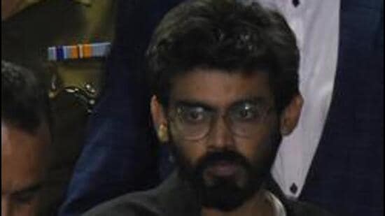Sharjeel Imam in police custody in 2020. (HT Archive)