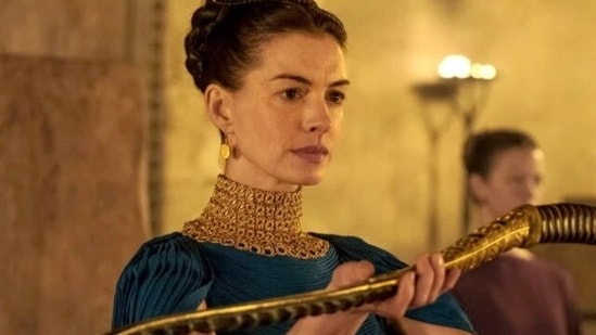 Actor Anne Hathaway as Penelope in director Christopher Nolan’s The Odyssey