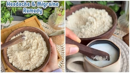 The remedy includes ingredients like fox nuts (makhana), grated coconut, poppy seeds, melon seeds, and walnuts.