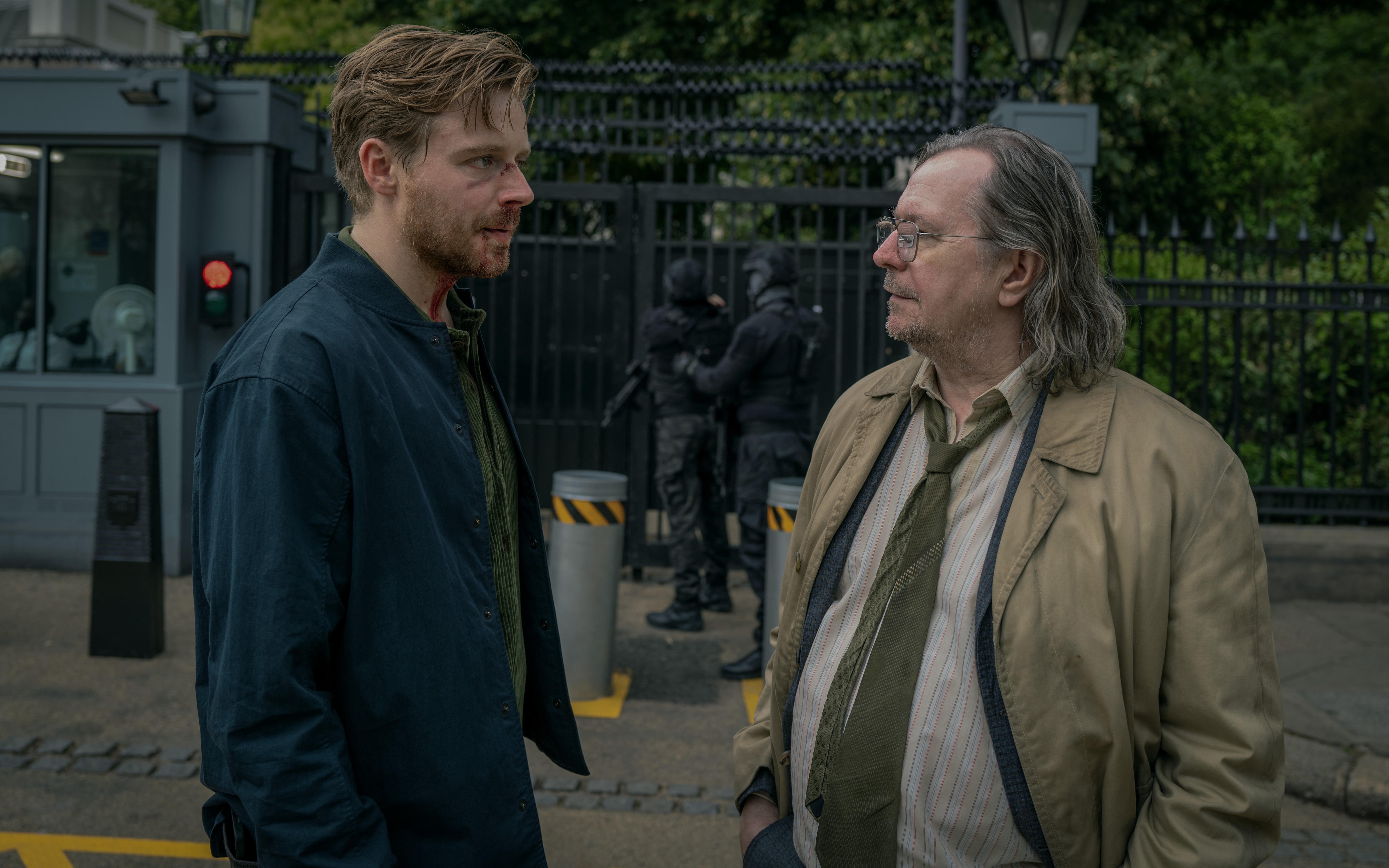 River Cartwright (played by Jack Lowden) and Jackson Lamb (Courtesy Apple TV) River Cartwright (played by Jack Lowden) and Jackson Lamb (Courtesy Apple TV)
