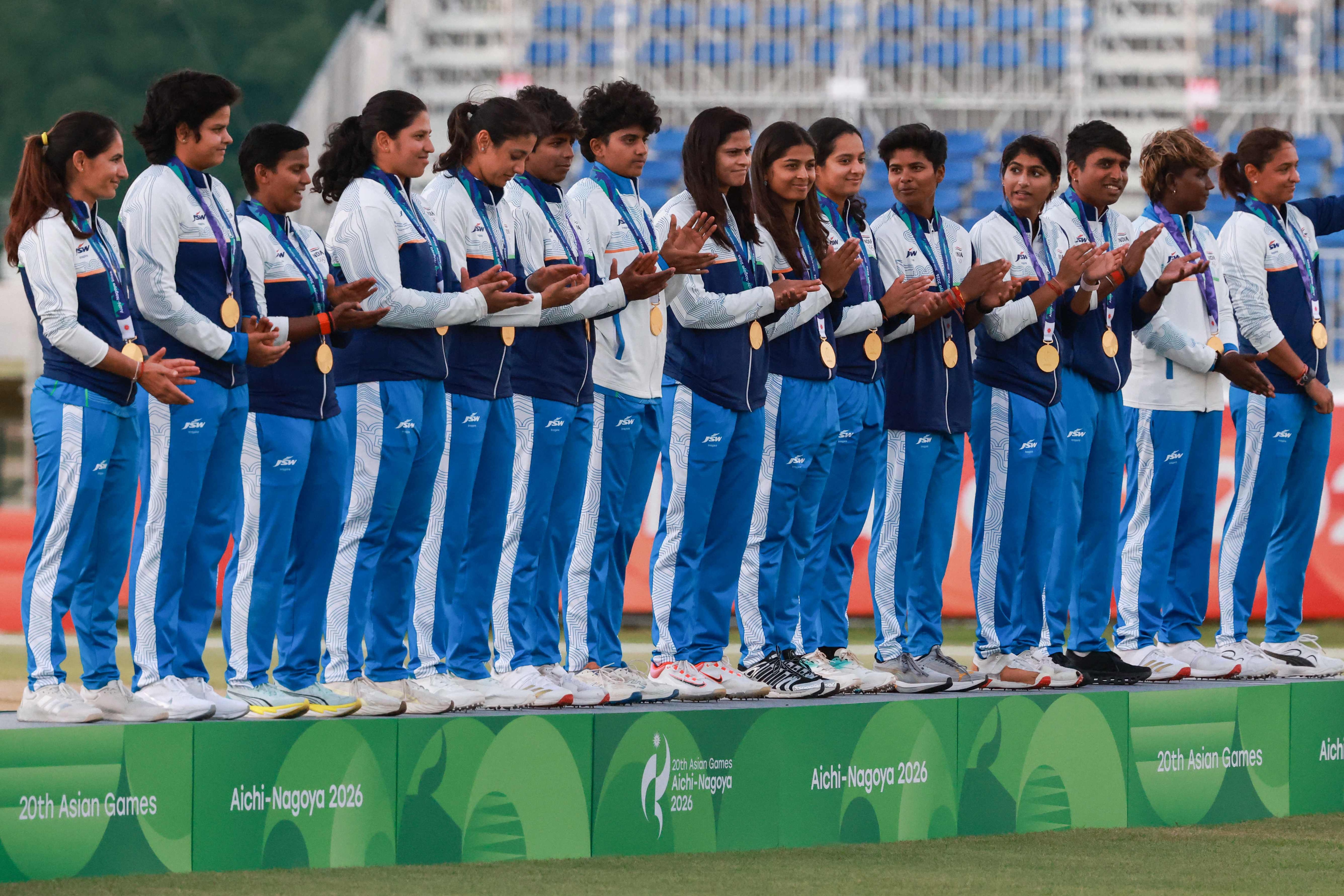 The women's cricket team seals the first gold for India at the Asian Games 2026 (AFP)