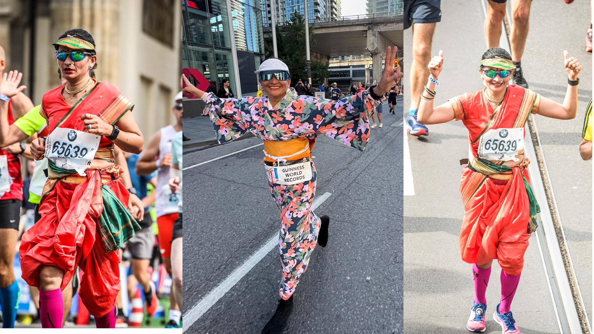 Kranti holds three Guinness World Records for the fastest marathon run in traditional attire.