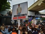 Students protesting after the suicide of Sahil Wakode, a student at IIT Bombay.