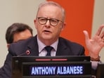 Australia's Prime Minister Anthony Albanese at United Nations Headquarters in New York on September 22.(AFP)