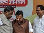 BJP president Nitin Nabin with party national general Secretary Vinod Tawde and Anil Baluni (ANI/File)