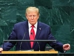 Donald Trump addressing the UN General Assembly.