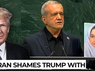 UNGA: Iran President shames Trump with pics of kids killed by US