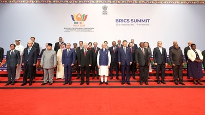 New Delhi, India � September 13, 2026: Heads of delegations, including Kazakh President Kassym-Jomart Tokayev, Indonesian President Prabowo Subianto, Egyptian President Abdel Fattah El-Sisi, Russian President Vladimir Putin, Indian Prime Minister Narendra Modi, Chinese President Xi Jinping, South African President Cyril Ramaphosa, Iranian President Masoud Pezeshkian, Burundian President �variste Ndayishimiye, Saudi Foreign Minister Prince Faisal bin Farhan Al Saud, Uzbek Deputy Prime Minister Jamshid Kuchkarov, Malaysian Prime Minister Anwar Ibrahim, Ethiopian Prime Minister Abiy Ahmed Ali and Vietnamese Prime Minister Le Minh Hung, pose for a family photo during the BRICS Summit 2026, in New Delhi, India, on Sunday, September 13, 2026. The gathering brings together leaders and representatives from BRICS member and partner countries to discuss global and regional issues and strengthen cooperation. (PMO Photo) ( ) New Delhi, India � September 13, 2026: Heads of delegations, including Kazakh President Kassym-Jomart Tokayev, Indonesian President Prabowo Subianto, Egyptian President Abdel Fattah El-Sisi, Russian President Vladimir Putin, Indian Prime Minister Narendra Modi, Chinese President Xi Jinping, South African President Cyril Ramaphosa, Iranian President Masoud Pezeshkian, Burundian President �variste Ndayishimiye, Saudi Foreign Minister Prince Faisal bin Farhan Al Saud, Uzbek Deputy Prime Minister Jamshid Kuchkarov, Malaysian Prime Minister Anwar Ibrahim, Ethiopian Prime Minister Abiy Ahmed Ali and Vietnamese Prime Minister Le Minh Hung, pose for a family photo during the BRICS Summit 2026, in New Delhi, India, on Sunday, September 13, 2026. The gathering brings together leaders and representatives from BRICS member and partner countries to discuss global and regional issues and strengthen cooperation. (PMO Photo) ( )