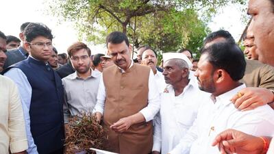 Drought situation in over 2/3rds of state, Fadnavis visits villages to take stock