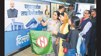 Chief Minister Rekha Gupta said the initiative would give women and transgender persons opportunities for self-employment and increase their participation in the transport sector. (Vipin Kumar/HT PHOTO) Chief Minister Rekha Gupta said the initiative would give women and transgender persons opportunities for self-employment and increase their participation in the transport sector. (Vipin Kumar/HT PHOTO)