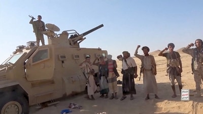 The 2022 Saudi-Houthi truce collapsed in July this year after the Houthis allowed an Iranian flight to land directly at the Sanaa airport. (Houthi military media via REUTERS)