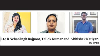 L to R Neha Singh Rajpoot, Trilok Kumar and Abhishek Katiyar. (Sourced) L to R Neha Singh Rajpoot, Trilok Kumar and Abhishek Katiyar. (Sourced)