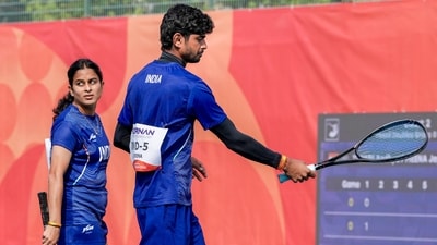 India's Aadhya Tiwari (L) and Jay Meena. India's Aadhya Tiwari (L) and Jay Meena.