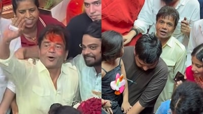 Rajpal Yadav visits Lalbaugcha Raja to seek Lord Ganesha's blessing. Rajpal Yadav visits Lalbaugcha Raja to seek Lord Ganesha's blessing.
