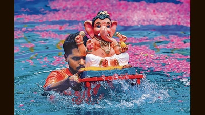 The immersion procession would leave Reay Market and pass through Rameshwar Temple, Globe Cinema, Appa Balwant Chowk, Laxmi Road, and Sevasadan before reaching Lakdi Bridge, where the idols were immersed in the river. (HT FILE) The immersion procession would leave Reay Market and pass through Rameshwar Temple, Globe Cinema, Appa Balwant Chowk, Laxmi Road, and Sevasadan before reaching Lakdi Bridge, where the idols were immersed in the river. (HT FILE)