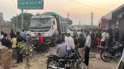 The three were travelling on a railway bridge near Ajayabpur on Tuesday night, with one of the teenagers riding the motorcycle and the other two as pillion riders, police said. (HT Photo)