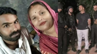 The accused Arvind Singh with his wife Babita. (HT sourced)