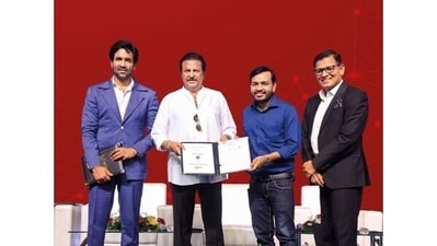 MBU Chancellor Dr. M. Mohan Babu and Physics Wallah Founder-CEO Alakh Pandey exchange MoU copies at Tirupati; Pro Chancellor Vishnu Manchu and Trustee Vinay Maheshwari were also present MBU Chancellor Dr. M. Mohan Babu and Physics Wallah Founder-CEO Alakh Pandey exchange MoU copies at Tirupati; Pro Chancellor Vishnu Manchu and Trustee Vinay Maheshwari were also present