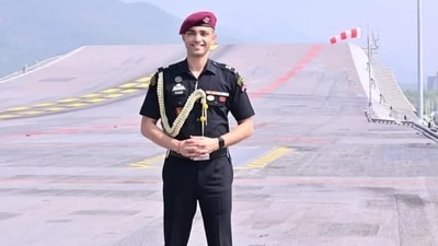 Major Rishabh Singh Sambyal took premature retirement from the Indian Army recently, after having served as the Aide-de-Camp (ADC) to the President Droupadi Murmu. (Instagram) Major Rishabh Singh Sambyal took premature retirement from the Indian Army recently, after having served as the Aide-de-Camp (ADC) to the President Droupadi Murmu. (Instagram)