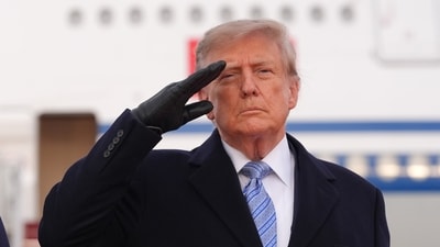 President Donald Trump at China's President Xi Jinping's arrival ceremony on Wednesday, Sept. 23. (AP Photo/Alex Brandon) President Donald Trump at China's President Xi Jinping's arrival ceremony on Wednesday, Sept. 23. (AP Photo/Alex Brandon)