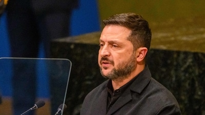 President of Ukraine Volodymyr Zelenskyy addresses the 81st session of the United Nations (U.N.) General Assembly at U.N. Headquarters on September 23, 2026 in New York City. (Getty Images via AFP) President of Ukraine Volodymyr Zelenskyy addresses the 81st session of the United Nations (U.N.) General Assembly at U.N. Headquarters on September 23, 2026 in New York City. (Getty Images via AFP)