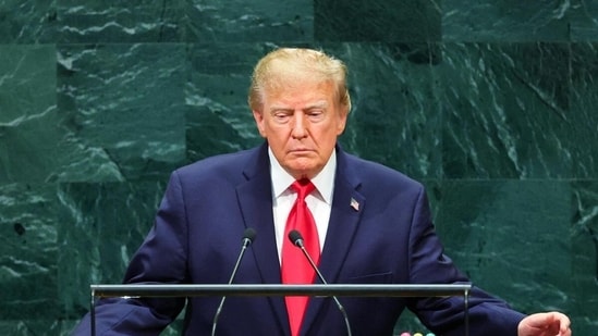 Donald Trump addressing the UN General Assembly.