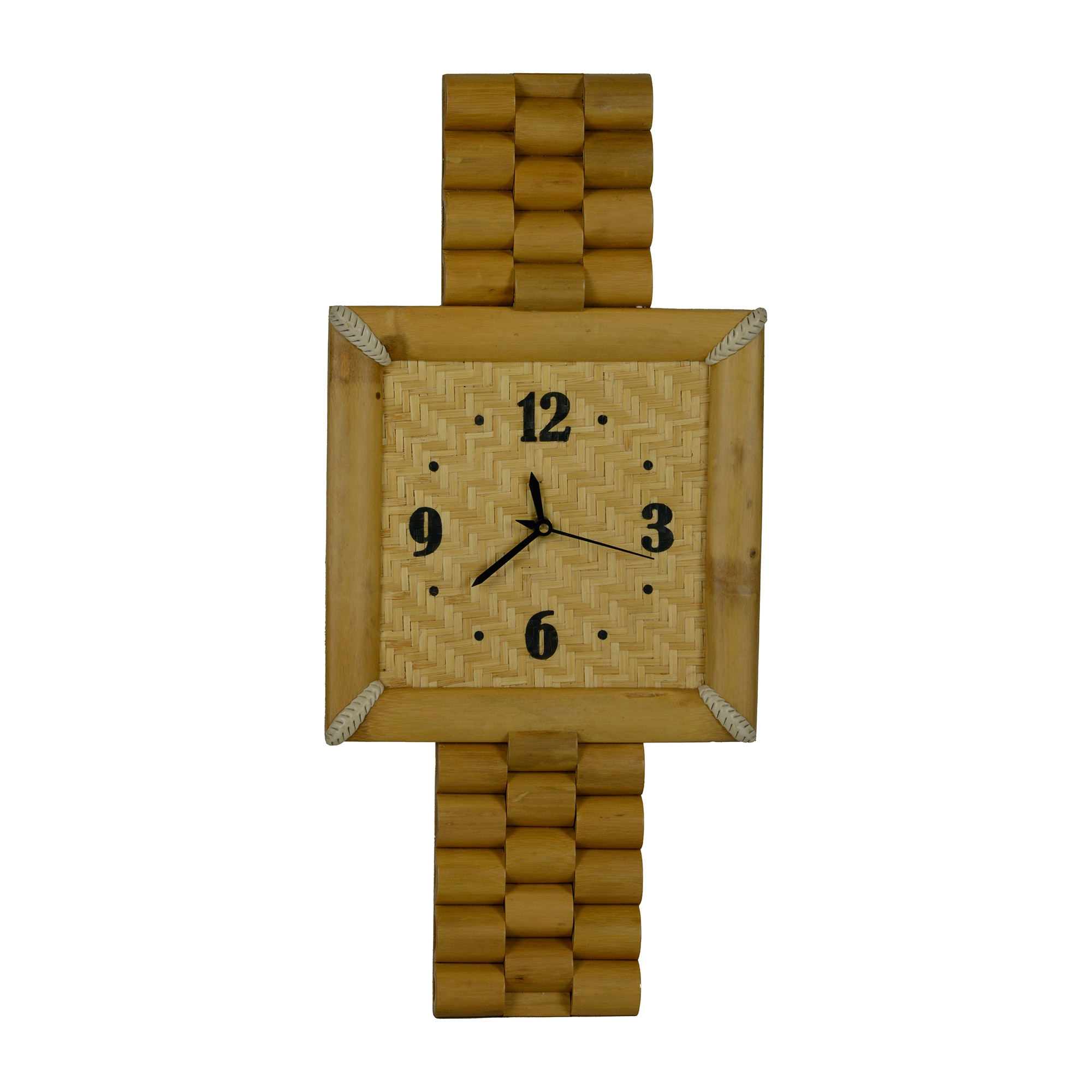 Bamboo and cane wall clock; Starting price: ₹3,600. Bamboo and cane wall clock; Starting price: ₹3,600.