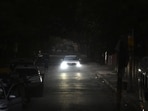 A poorly lit stretch near Lady Shri Ram College (LSR), close to Aastha Kunj park, on Wednesday.