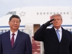 President Donald Trump and China's President Xi Jinping participate in an arrival ceremony at Joint Base Andrews.(AP Photo)