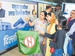 Chief Minister Rekha Gupta said the initiative would give women and transgender persons opportunities for self-employment and increase their participation in the transport sector. (Vipin Kumar/HT PHOTO)